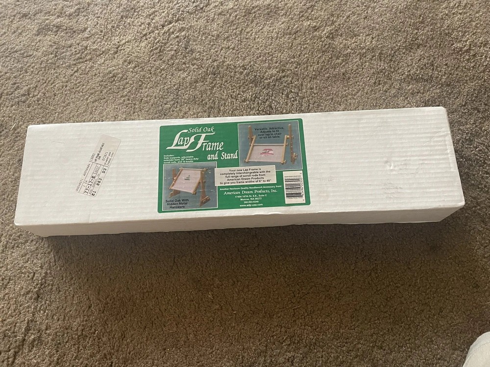 Cross Stitch/Embroidery Lap Frame and Stand NIB solid oak