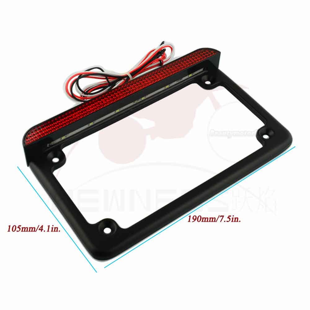 Motorcycle 4"*7" led Reflector License Number Plate Frame Holder Bracket
