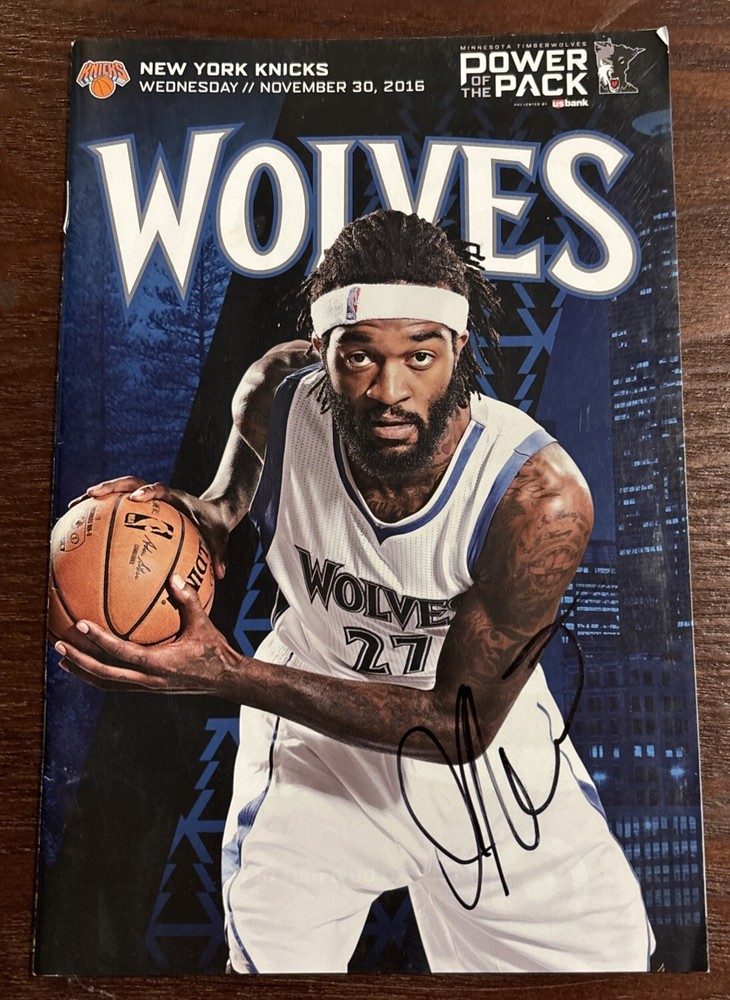Minnesota Timberwolves Program Signed By Jordan Hill 11/30/2016