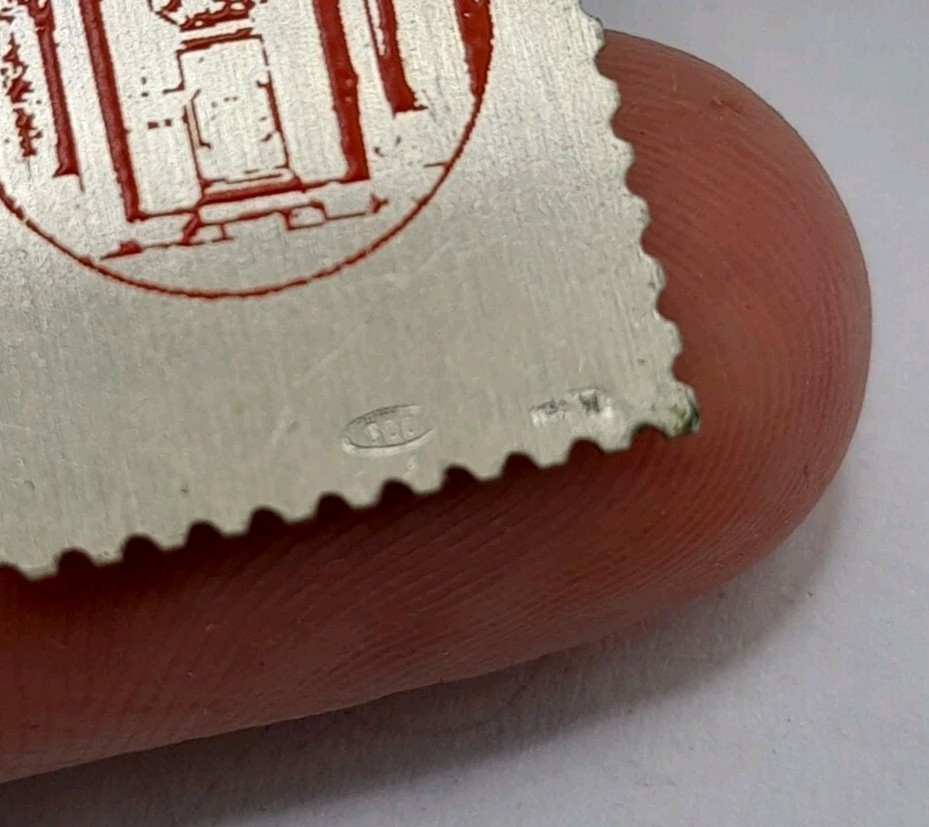 Unusual Vintage 800 Silver Stamp