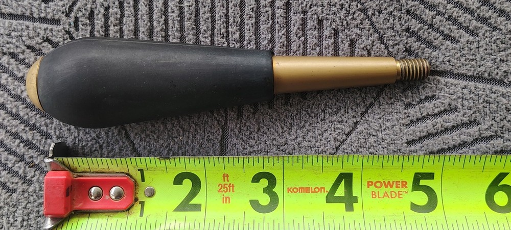 🗽COOL VINTAGE BRASS 5" 1/4-20 RUBBER HANDLE