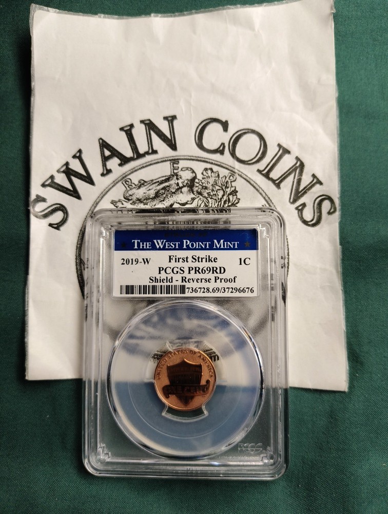 2019 W REVERSE PROOF LINCOLN CENT PR69 RD FIRST STRIKE WEST POINT EL101