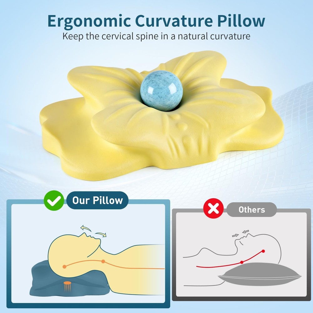Cervical Neck Pillow - Neck Support Pillows for Sleeping, Contour Memory Foam...