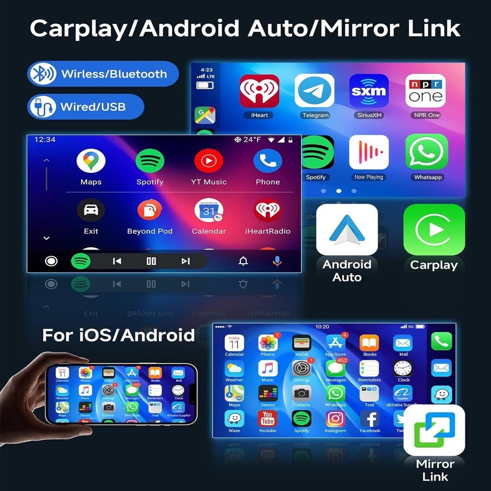 7" Touchscreen Car Stereo for 2010-2021 Frontier Android 15 Carplay Android Auto