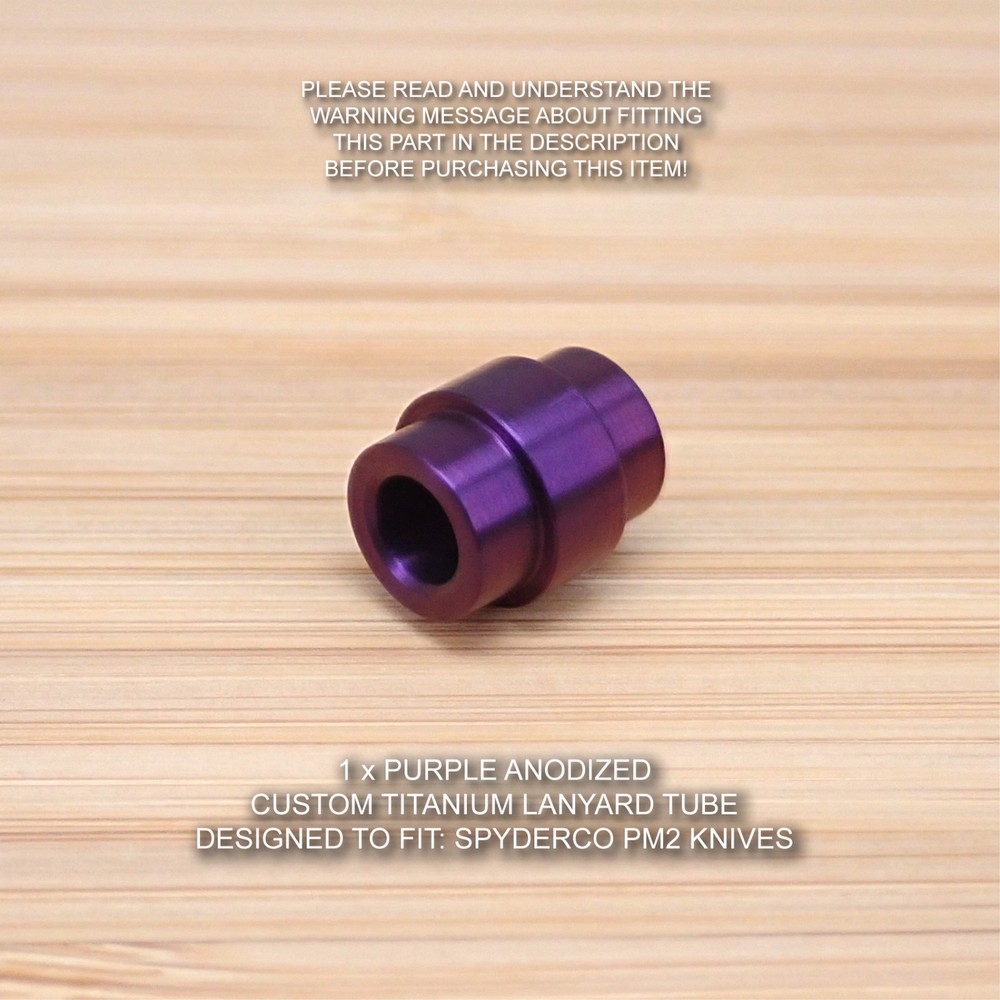 Spyderco Paramilitary PM2 Custom Titanium Lanyard Tube Plug Anodized DEEP PURPLE
