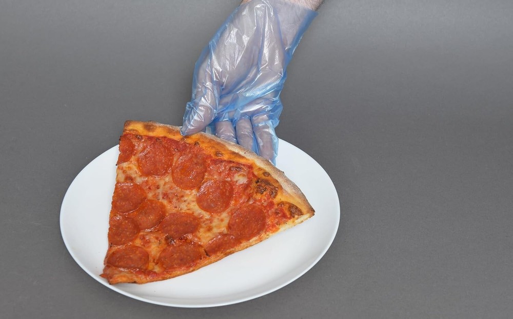 1,000 Blue, Easy-Fit, Food Prep, Poly, Header Gloves With Wall Mount