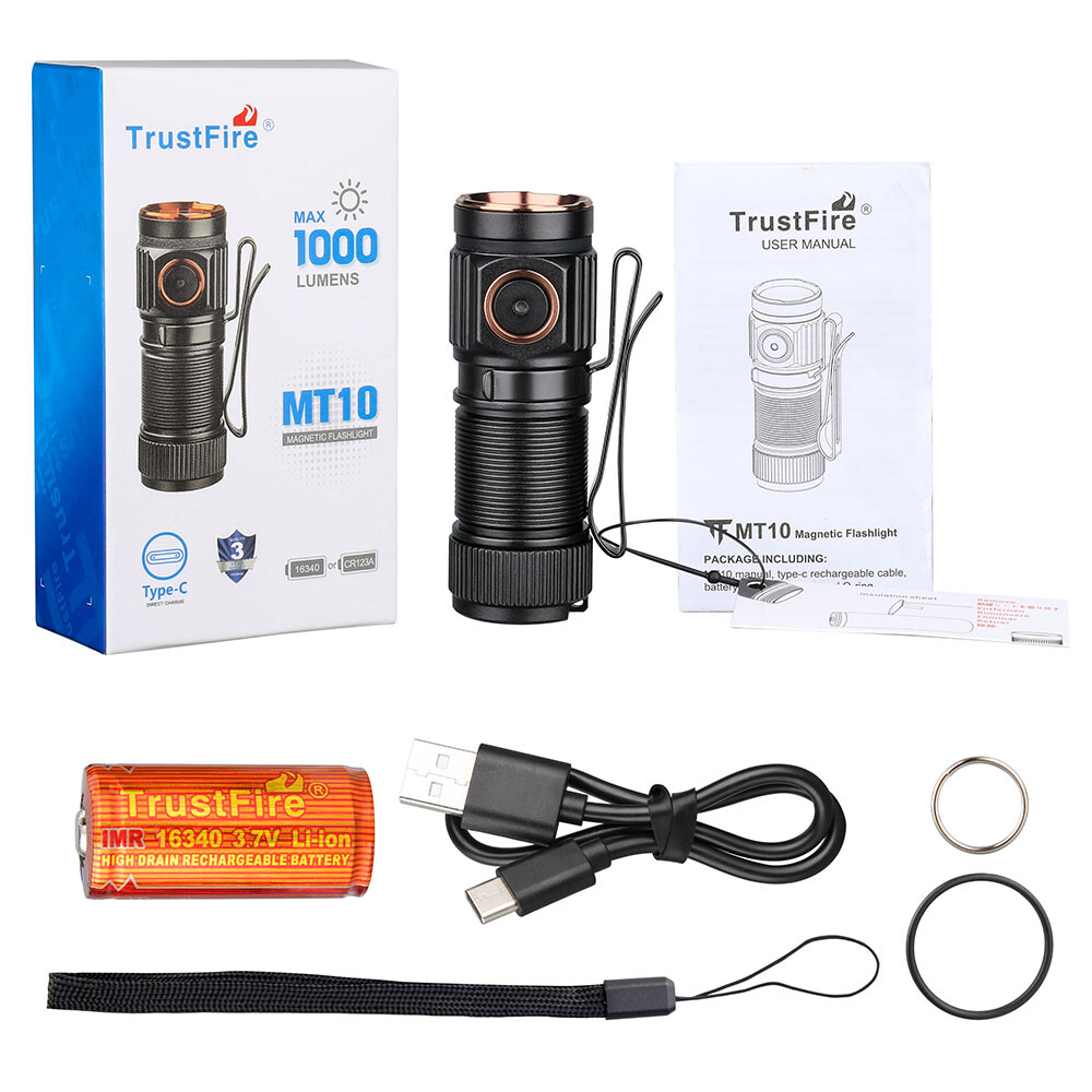 TrustFire 1000LM Portable LED Pocket Flashlight Rechargeable MINI EDC Flashlight