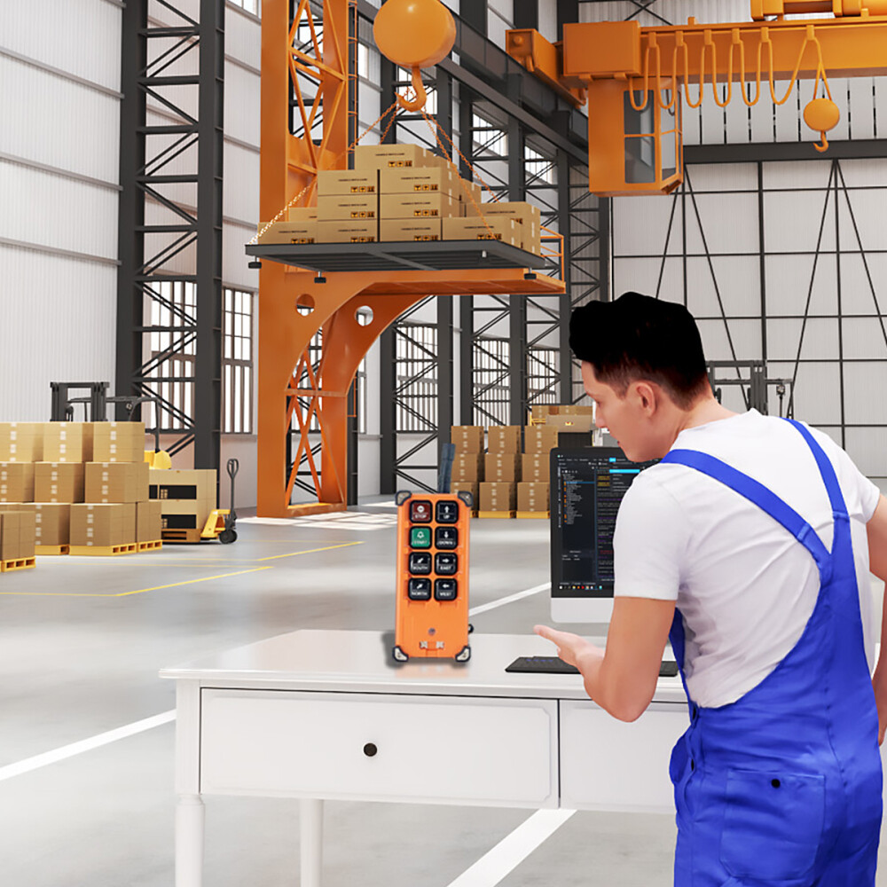 Industrial Wireless Crane Remote Control 8-Button Hoist Remote Controller 12-24V