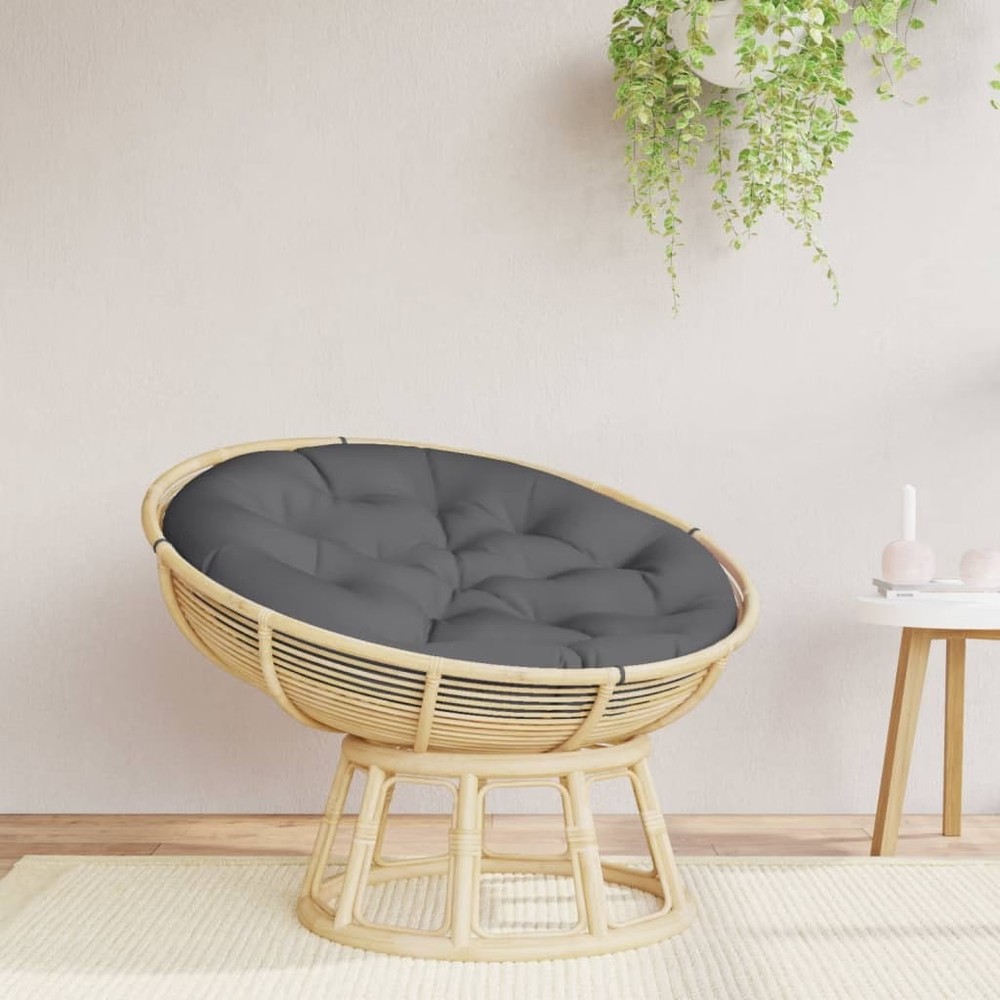 Round Cushion Anthracite Oxford fabric Medium Cushion Round