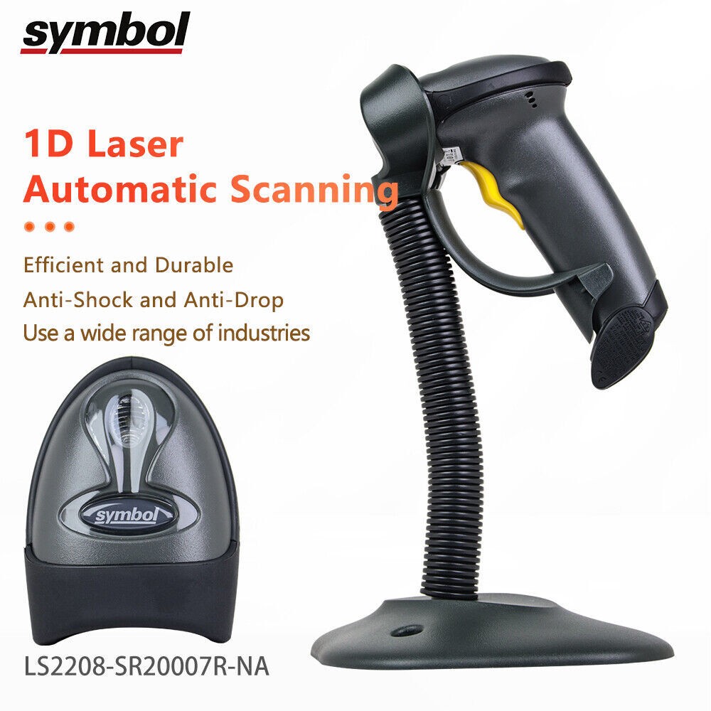 Zebra Symbol Laser Barcode Scanner LS2208-SR20007R-NA Handheld 1D Reader Scanner