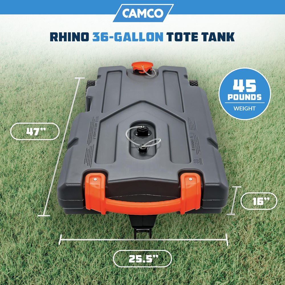 Camco 39006 Rhino Portable 36 Gallon RV Waste Tank Holding Hose and Accessories
