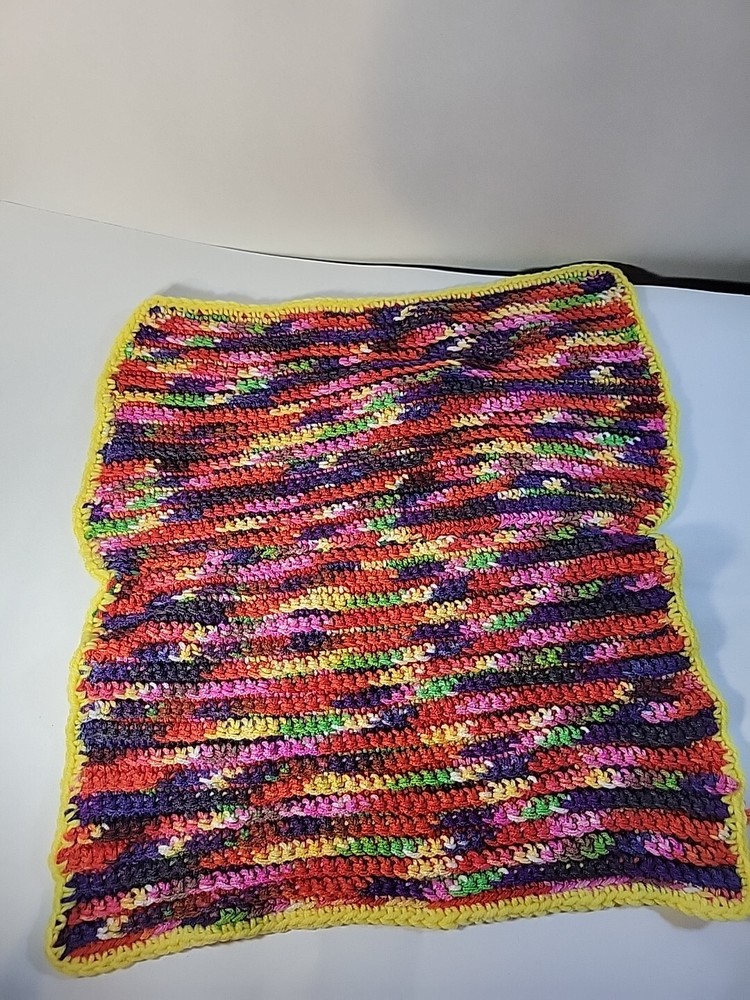 Artisan Made Crochet Knit Multicolor Hand Towel