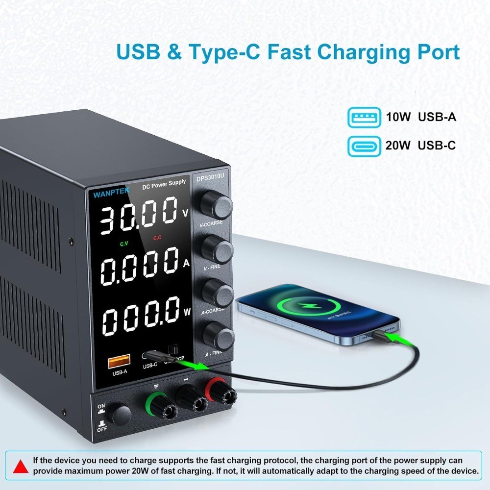 Variable 0-30V 0-10A Adjustable DC Power Supply Switching Regulated Bench with