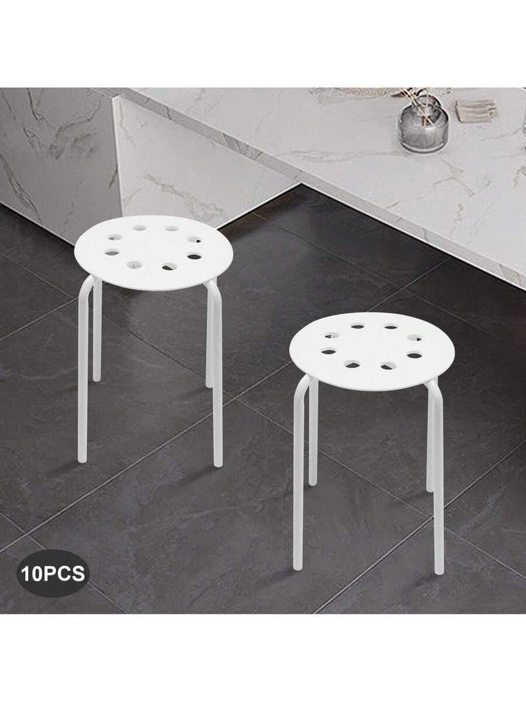 NEW 10-Pack Stackable Stools White 551lbs-881lbs Load FREE SHIPPING