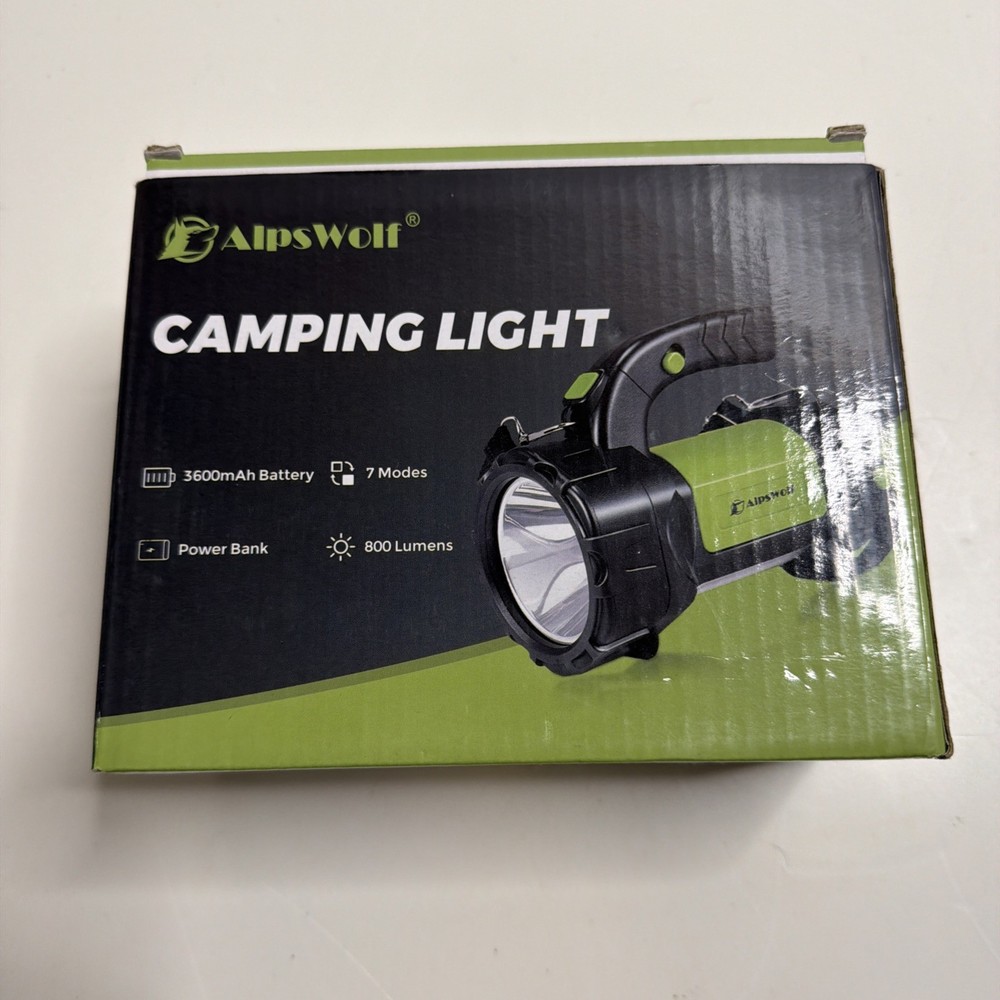 Alpswolf Camping Light NIB Flashlight Hazard Light Rechargeable, NEW SHIPS FREE