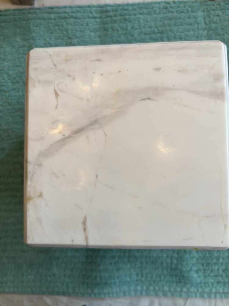 WATERWORKS STUDIO WHITE MARBLE TISSUE COVER BOX