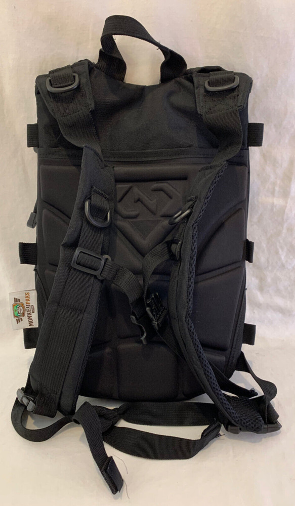 MonkeyPaks Tactical Style Backpack Black Hiking Hunting Fishing Work