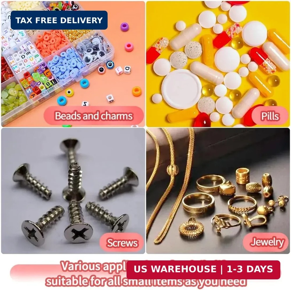 IOOLEEM 42 Grids Plastic Bead Organizer Box, Organizer Container Storage Box, Di