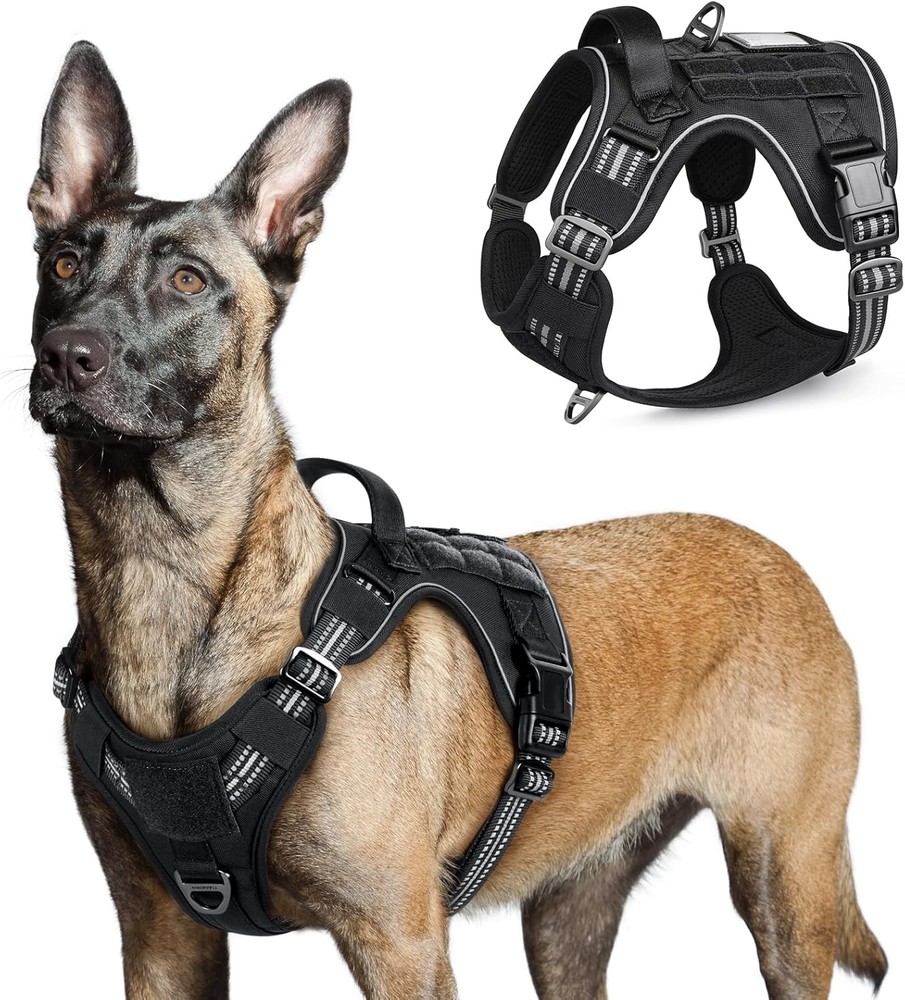 No Pull Tactical Dog Harness Large Black