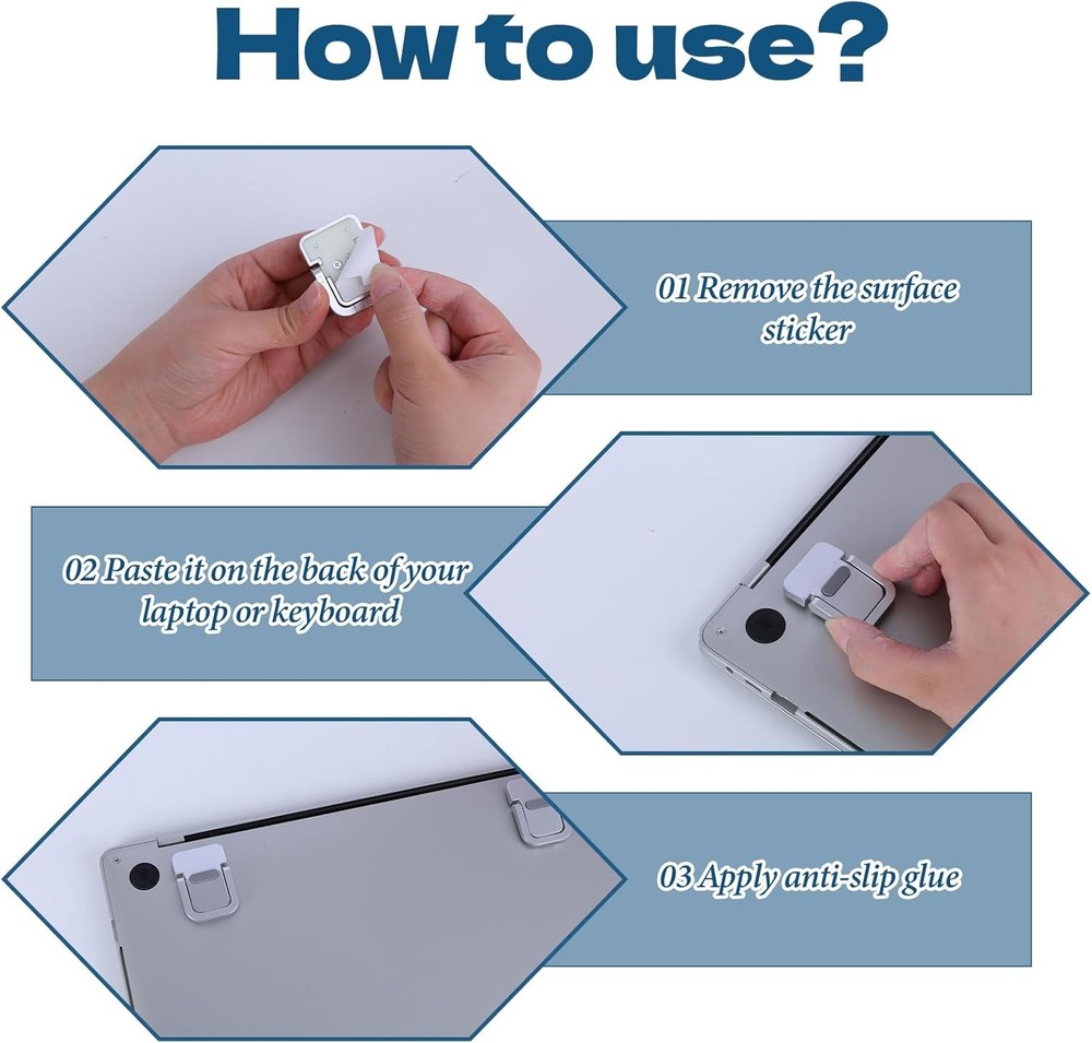 2PCS Foldable Mini Laptop & Keyboard Stand, Portable Desk Riser, Silver