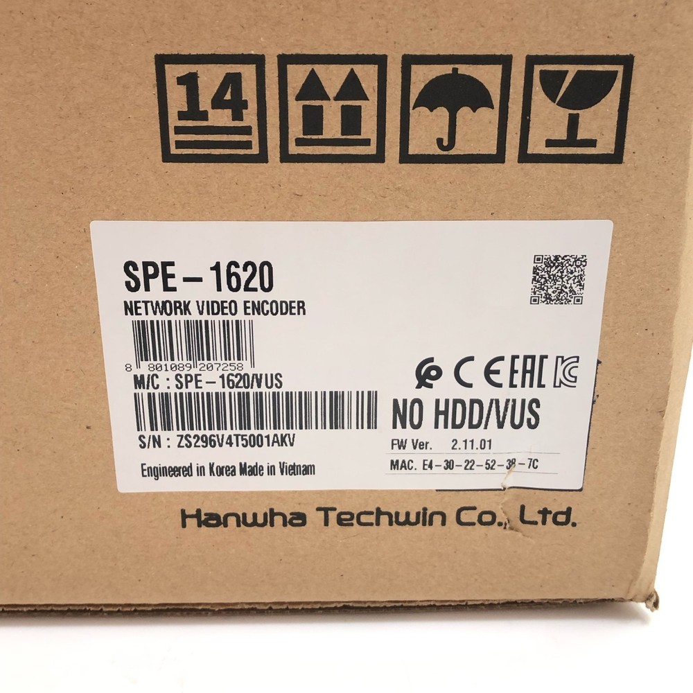 SEALED Hanwha WiseNet SPE-1620 16-Channel 2MP Network Security Video Encoder