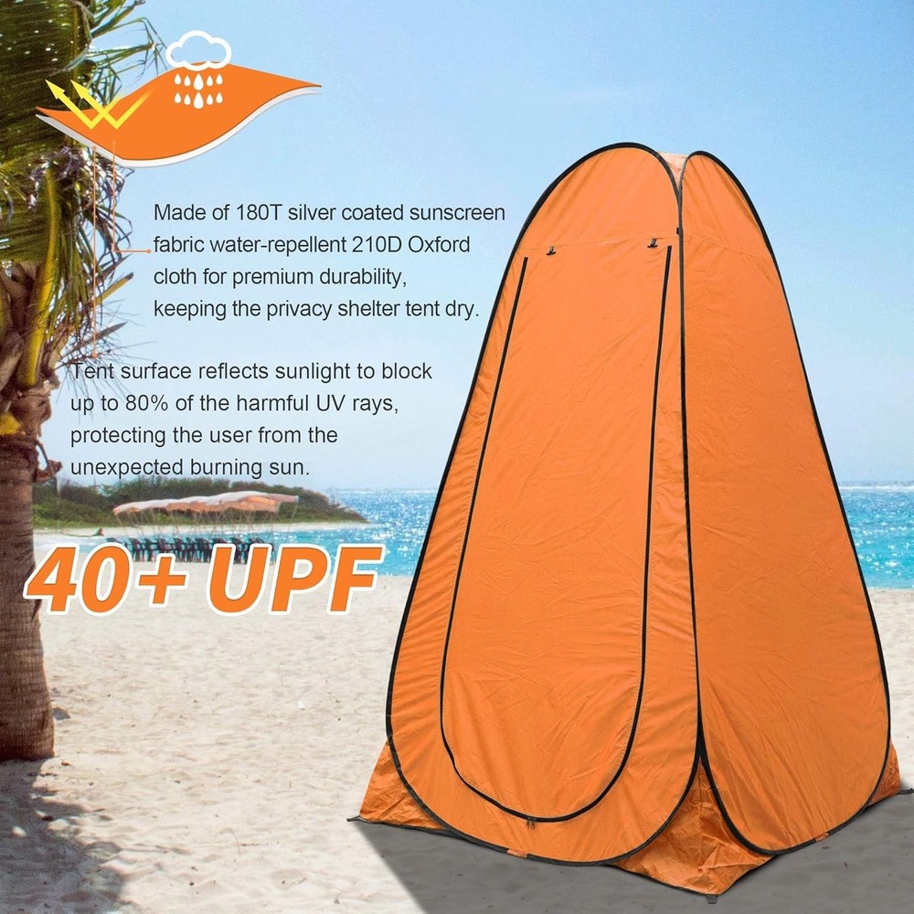 Orange Pop Up Privacy Shower Tent