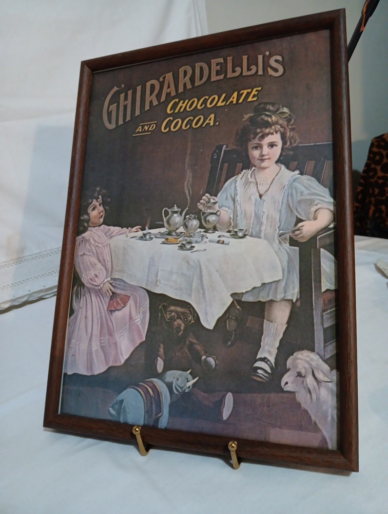 Ghirardelis Chocolate & Cocoa Advertisement Poster/ Sign