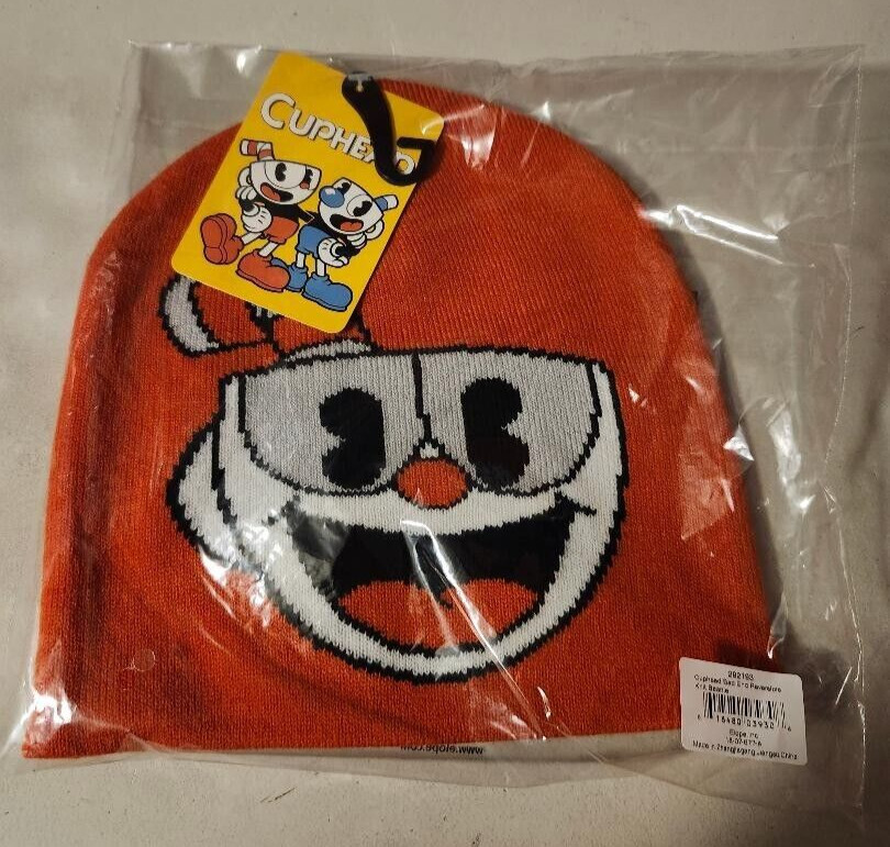 MWT -Red Cuphead Reversible Knit Hat featuring Cuphead/ one size fits most