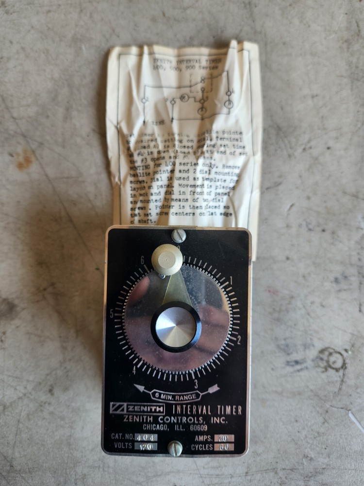 *NOS* Zenith Controls 404 Interval Timer 6 Minute Range