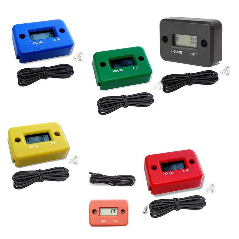 Motorcycle Inductive Digital Hour Meter Engine Gauge Hour Meter for