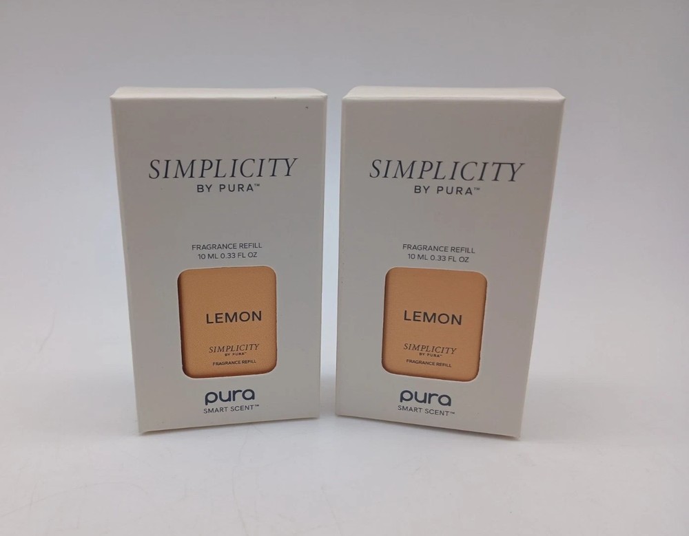 Pura Simplicity Lemon Scent Smart Diffuser | Refill Vials 2 Pack Citrus