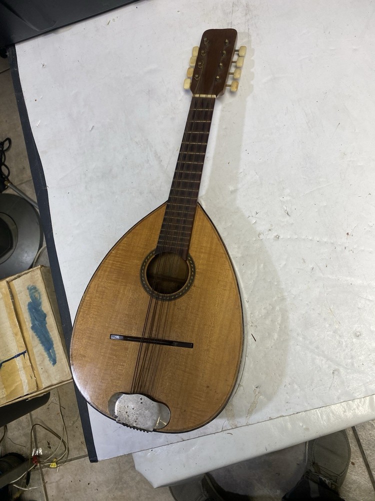 Vintage Mandolin Unbranded Unknown Missing String As Is No Crack Solid