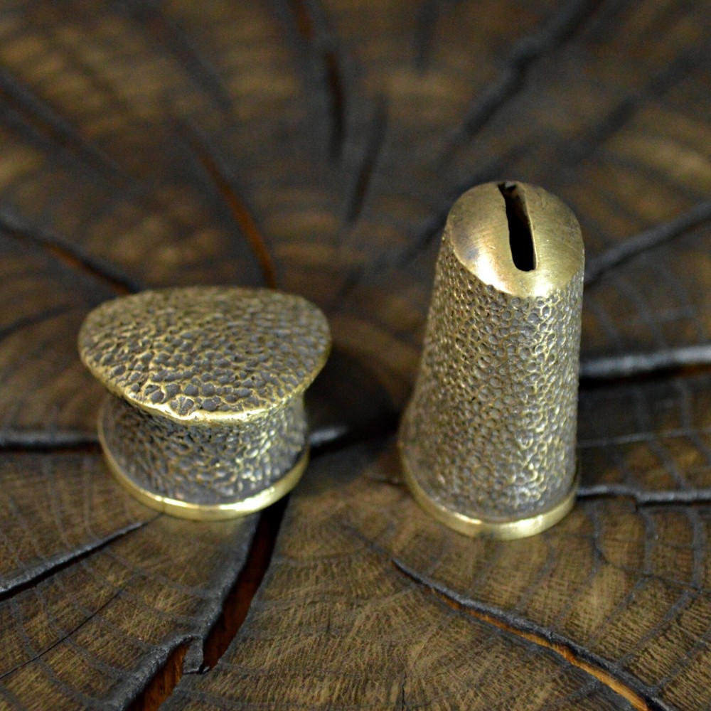 Set DIRK 1 unique solid bronze finger guard bolster & pommel for custom knife