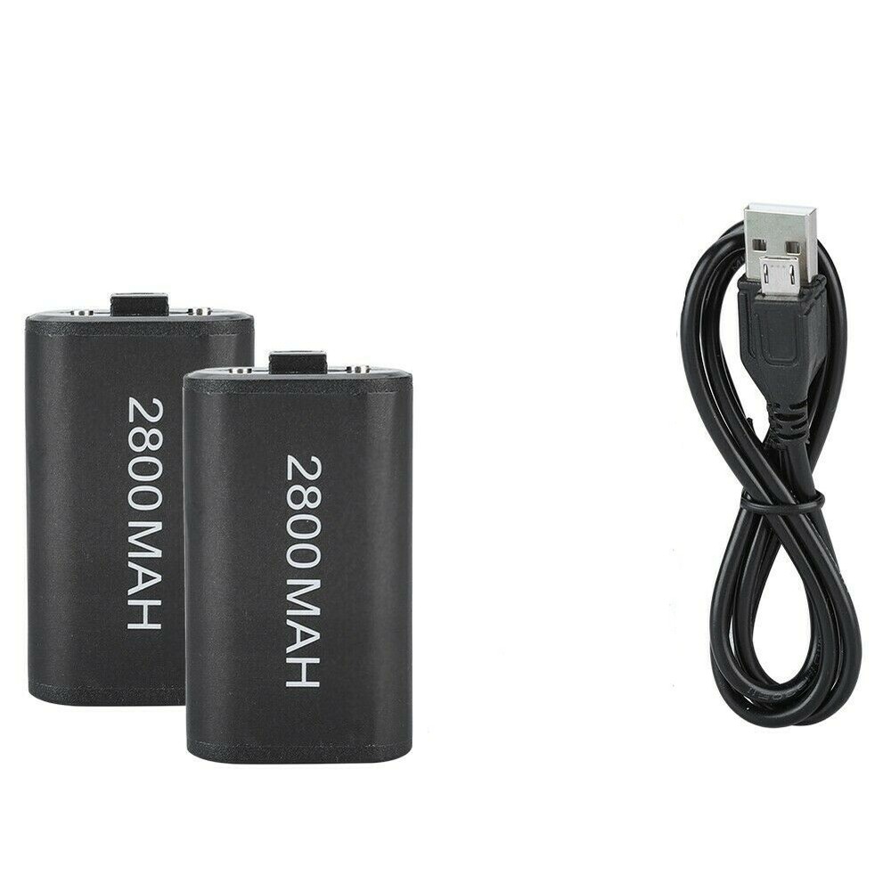 2x Rechargeable Battery + Charging Charge CABLE USB CORD for XBOX ONE Controller
