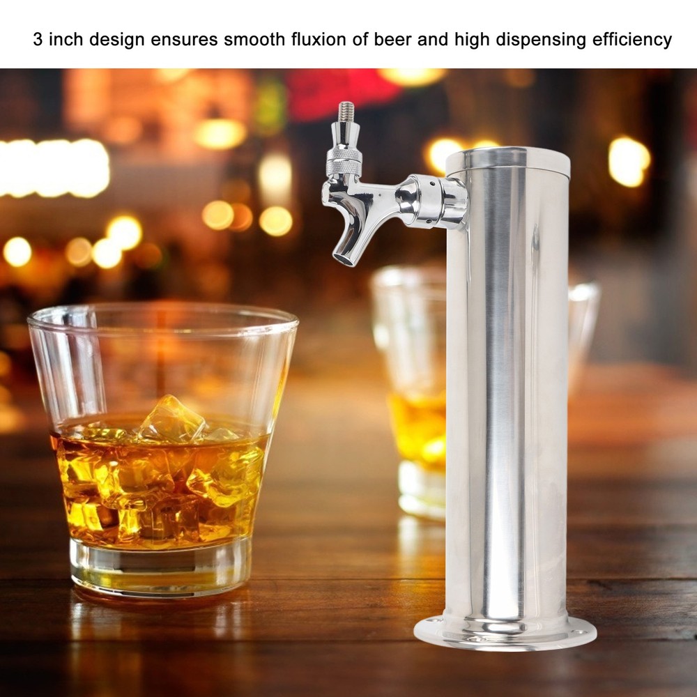 Stainless Draft Beer Tower Column Draft Beer Tower Dispenser Kit Single Tap