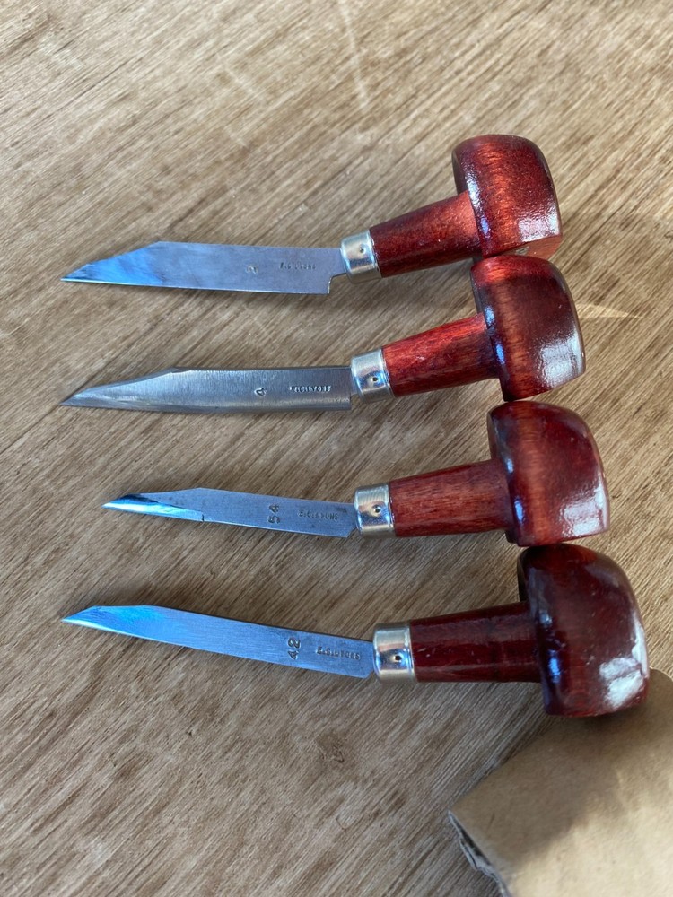 E C Lyons palm-handled engraving/wood-engraving printmaking / engraving tools