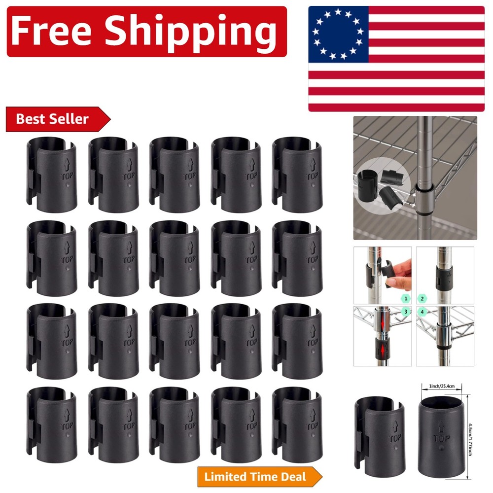 Replace Lost Clips with This 40-Pack Durable Wire Shelf Locking Clips - Black