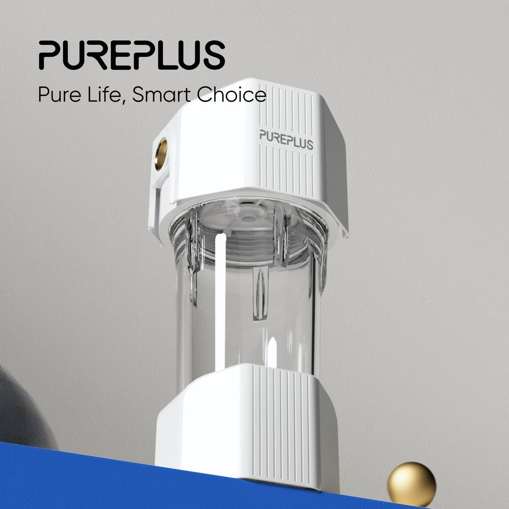 PUREPLUS Whole House Water Filtration System, 10″ × 4.5″ Housing