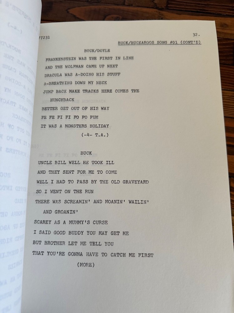ORIGINAL VINTAGE HEE HAW BILLY CARTER TV SHOW SCRIPT EPISODE # 77231