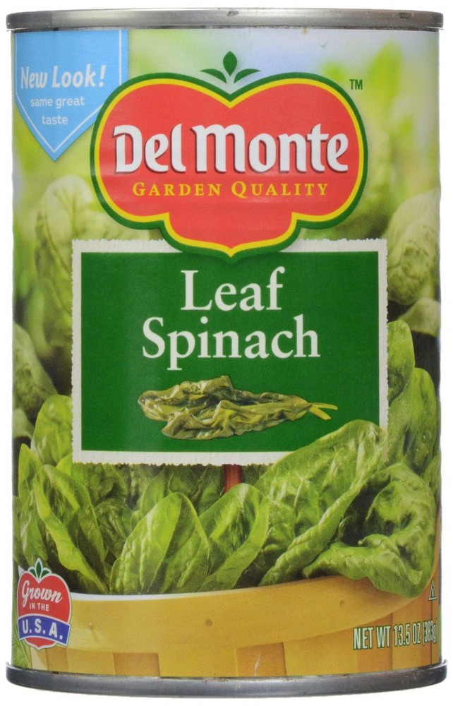Del Monte Leaf Spinach, Premium Quality, 13.5 oz Cans - Rich in Vitamins & Mi...
