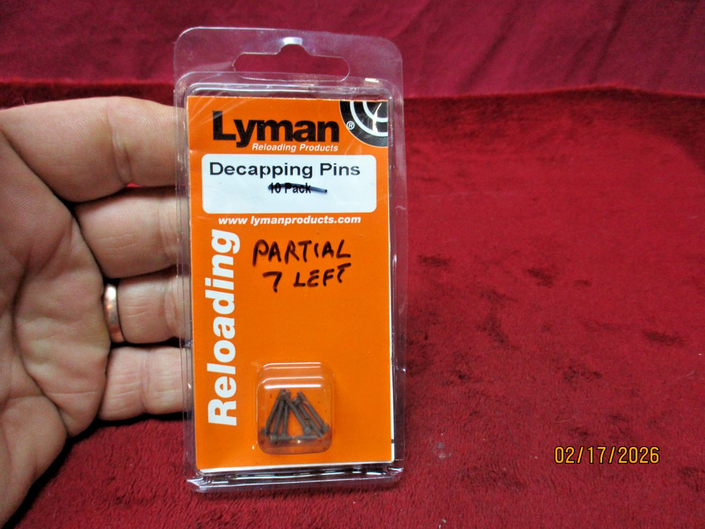 Lyman Decapping Pins, Package with 7 Left