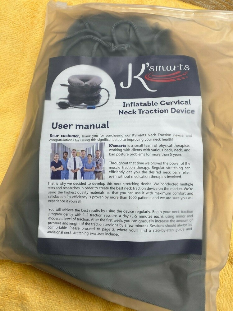 Inflatable Neck Traction Device - New - Gray