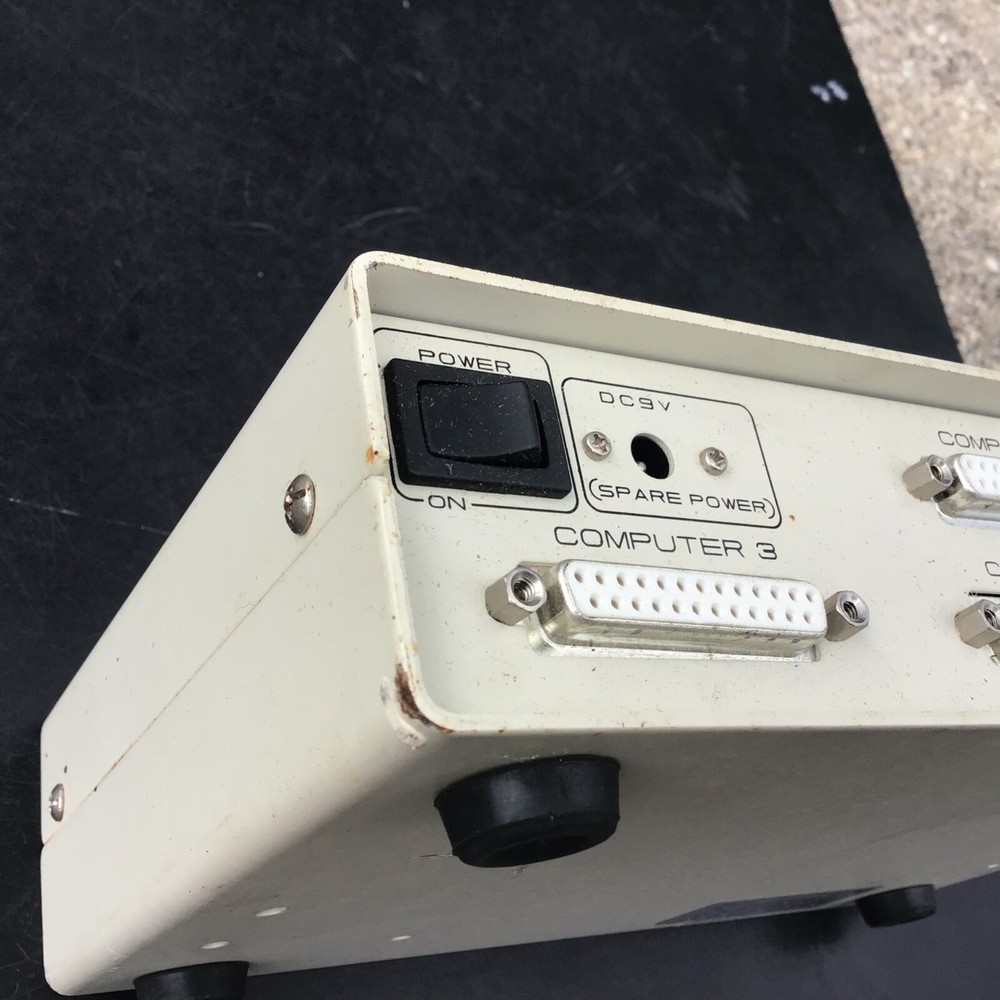 Vintage AS 4112 Computer to Printer Interface Auto Switch 4 Computers-1 Printer