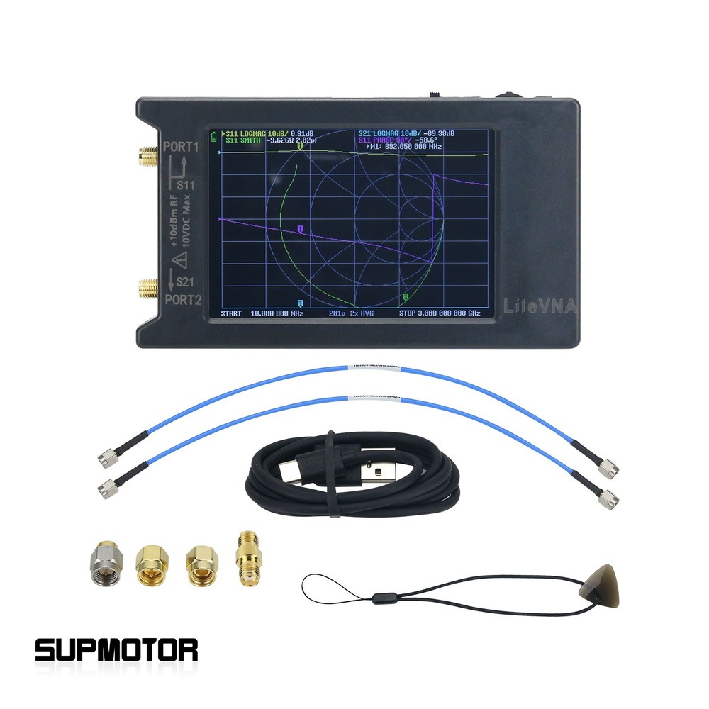 50KHz-6.3GHz Portable Vector Network Analyzer Antenna Analyzer 4" Display