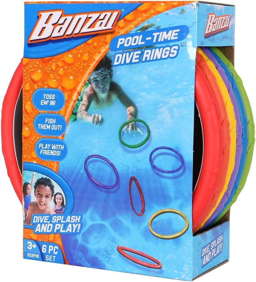 Durable Assorted Dive Rings 6-Pack for Imaginative Children’s Water Games