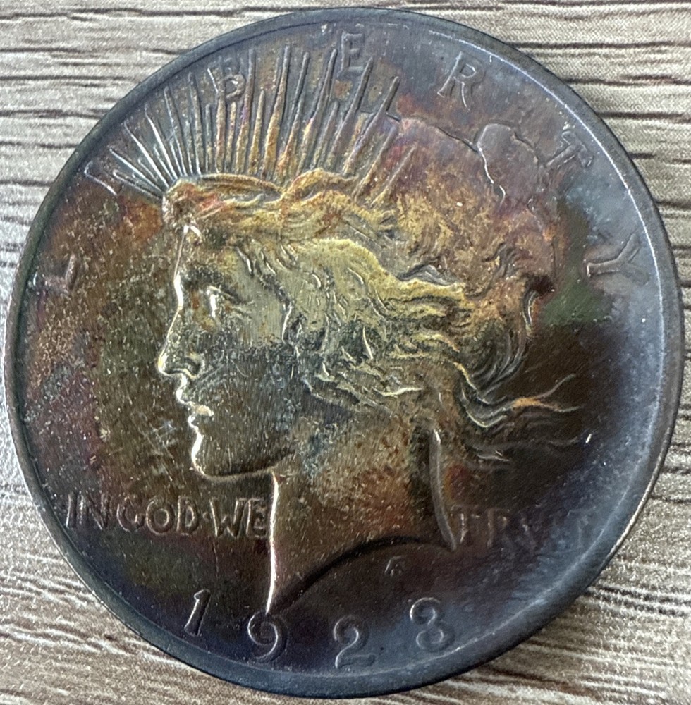 1923 Peace Dollar Rainbow
