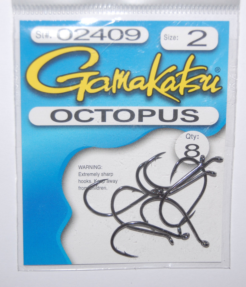 gamakatsu octopus hook size 2  8 per pack # 02409  hooks
