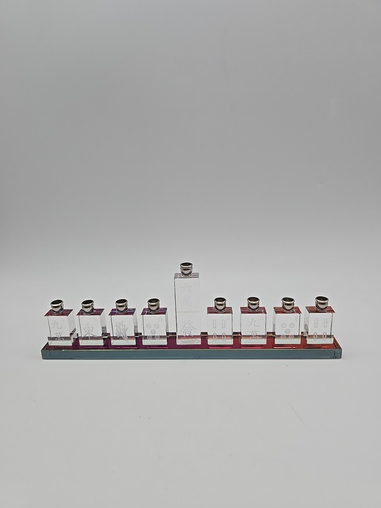 modern Crystal Menorah " MAH JONGG "  Design *