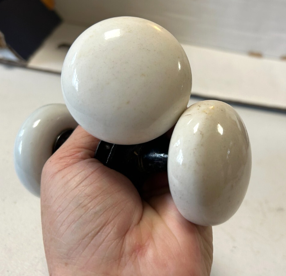Vintage Porcelain White Door Knobs