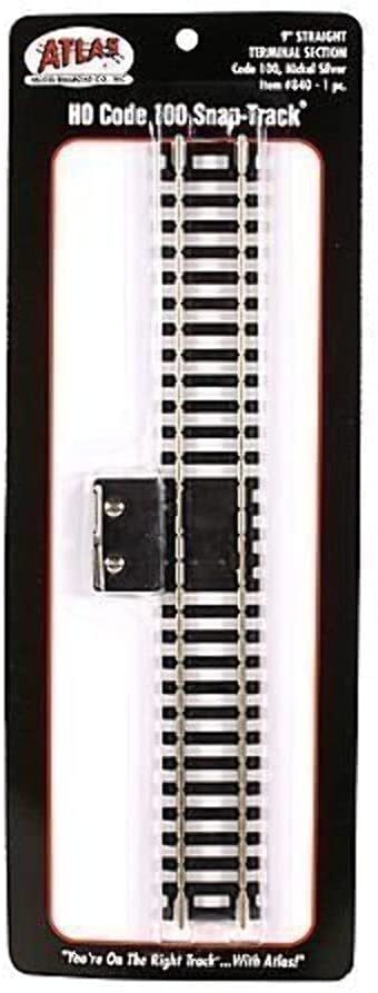 Atlas HO Scale Code 100 9" Straight Terminal Model Train Track